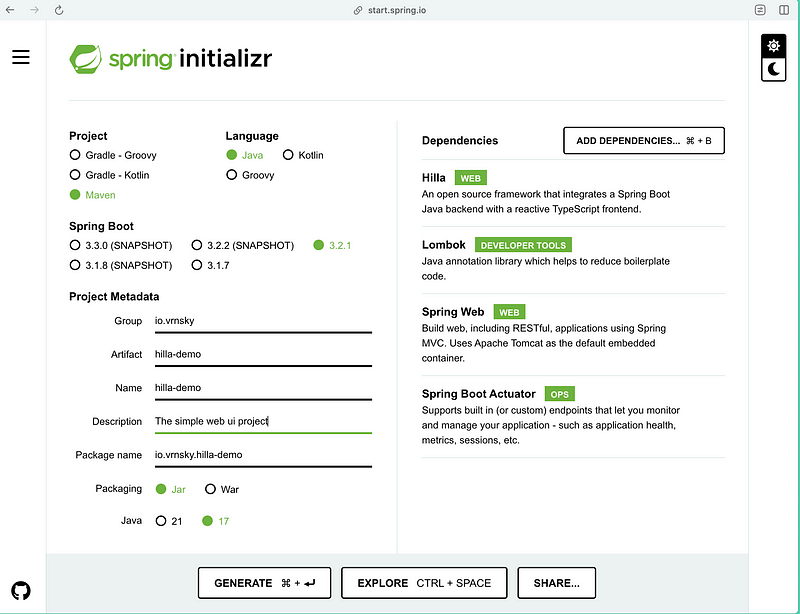 Spring Boot & Hilla | Building a simple web user interface